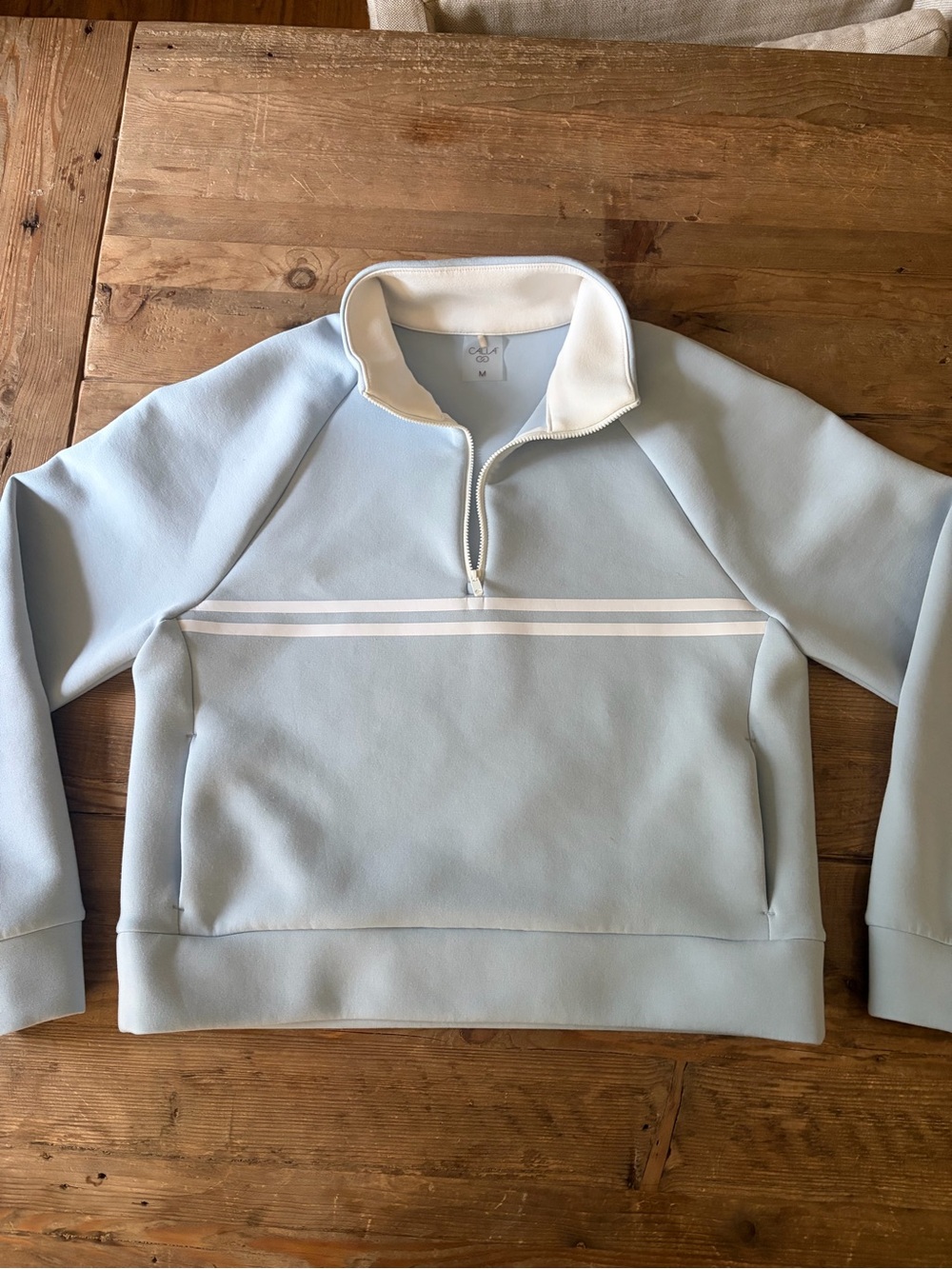 CALIA Light Blue Quarter-Zip Pullover